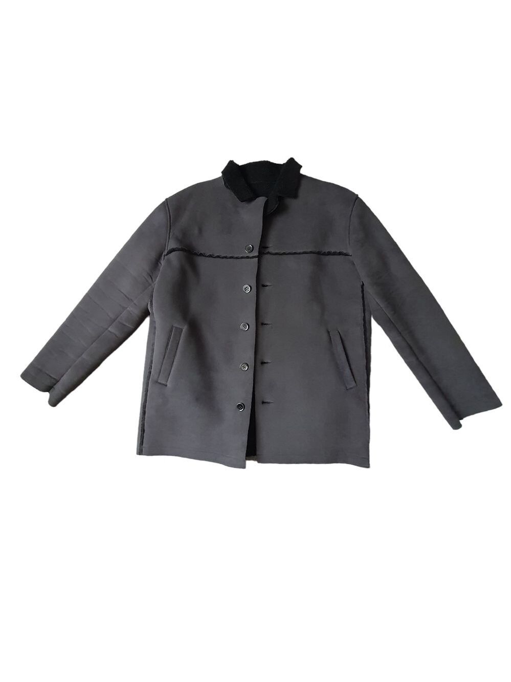 Vintage RUDSAK Faux Suede Shearling Shacket Jacket Charcoal Grey Men's L/Unisex
